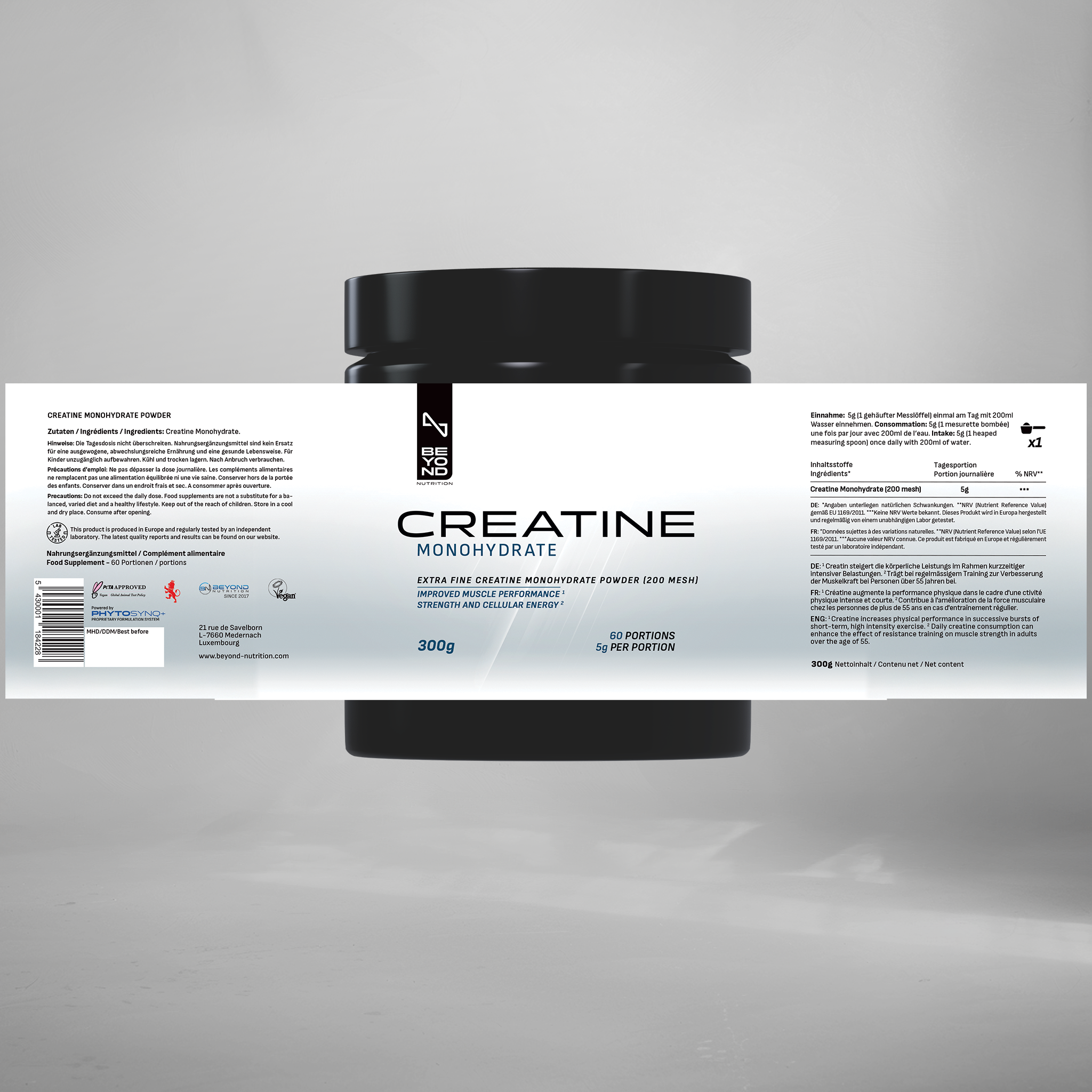 Kreatin Monohydrate Pulver, 300g